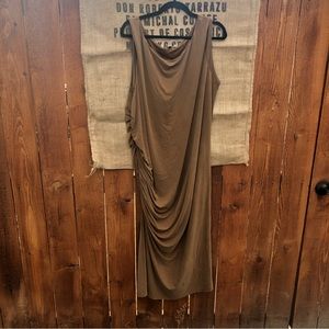 Universal Standard Caramel Rachel Dress Ruched sz L = 2-3x